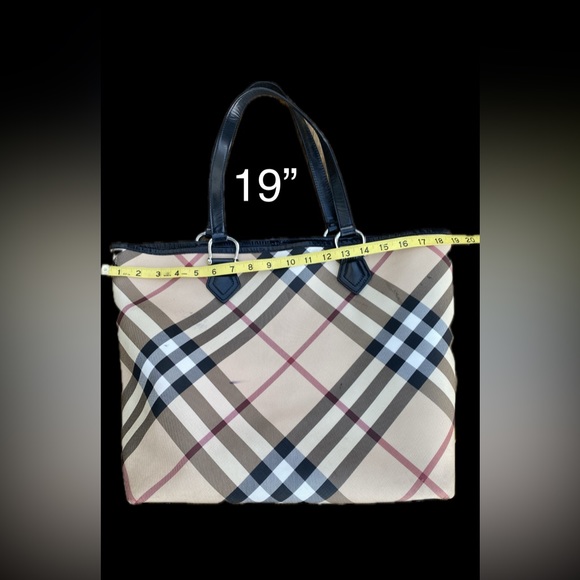 BURBERRY NOVA CHECK Shopper/Footed TOTE🔥HUGE!🔥PVC/Leather w/pouch🔥HOT ITEM!🔥 - Picture 14 of 15